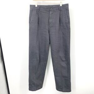 Madewell Men Size 31 Pants Dark Gray Straight Leg Pleated Twill Trousers Chinos